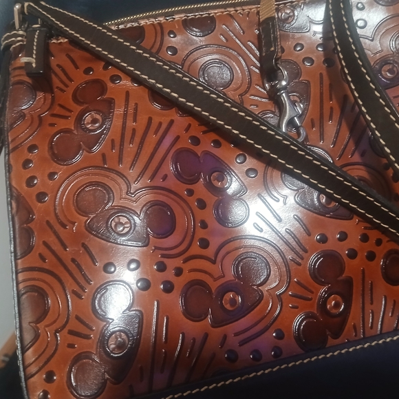 Dooney & Bourke Embossed Brown Crossbody Bag - Picture 2 of 4